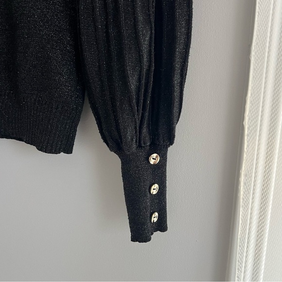 Nanette Lepore Black Metallic Sweater - Picture 3 of 6